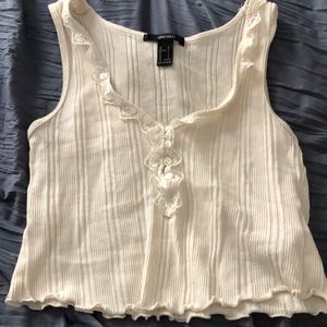 Lace Trim White Tank Top Forever 21